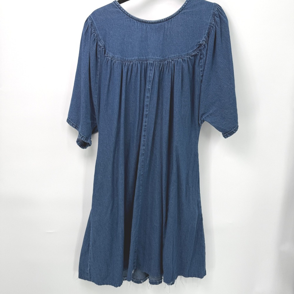 Country Store Denim Floral Embroidered Dress Womens 1X Flowy Boho Cottagecore - Picture 2 of 11